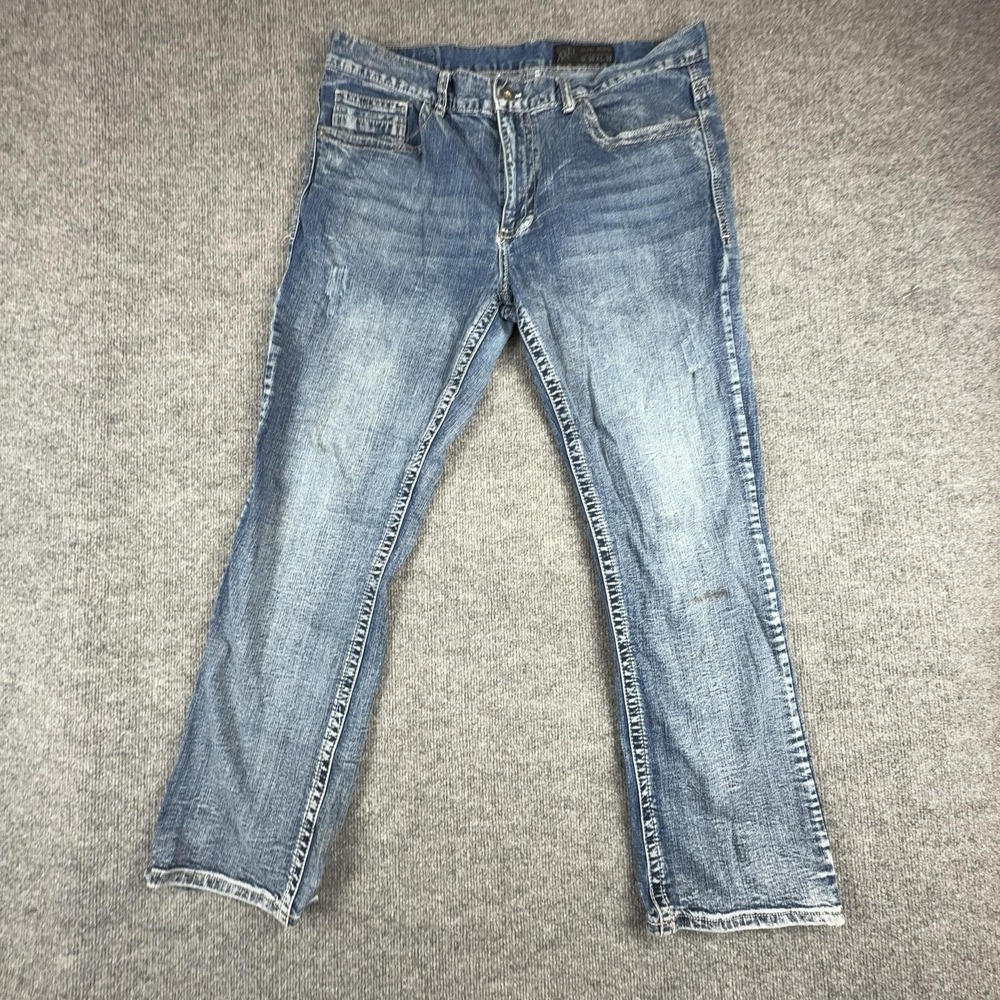 Axel Slim Boot Jeans Mens 38x31 Medium Wash Blue Slim Fit Bootcut Stretch Denim